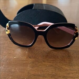 Prada Black and Pink Oversized Sunglasses